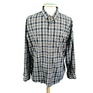 Wrangler Xl Multi Color Plaid Western Shirt Cotton Blend Wrinkle Resistant